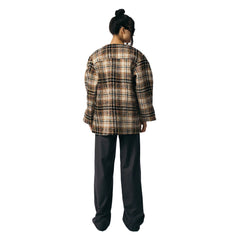 Brown Plaid Oversize Jacket - ANN ANDELMAN