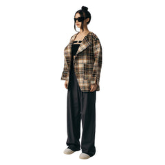 Brown Plaid Oversize Jacket - ANN ANDELMAN