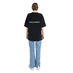 Chocolate Bakery Slogan Short Sleeve Black - Ann Andelman Official