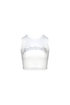 Gothic Crystal Tank Top White - ANN ANDELMAN