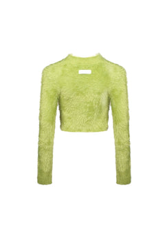 Green Feather Yarn Sweater - ANN ANDELMAN