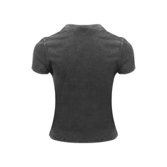 Grey Round Neck Short Sleeve - ANN ANDELMAN