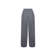 Grey Wide-Leg Folded Waist Suit Pants - ANN ANDELMAN