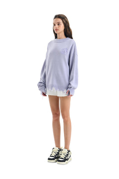 Light Purple Three-Dimensional Logo Sweater - ANN ANDELMAN