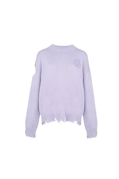 Light Purple Three-Dimensional Logo Sweater - ANN ANDELMAN