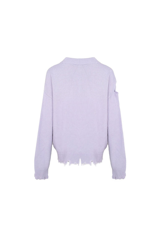 Light Purple Three-Dimensional Logo Sweater - ANN ANDELMAN