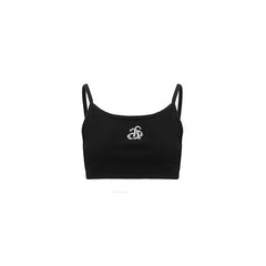 Metal LOGO Camisole Black - ANN ANDELMAN