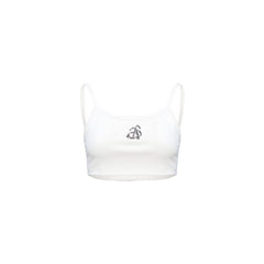 Metal LOGO Camisole White - ANN ANDELMAN