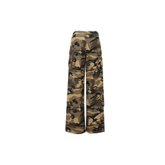 Multi-Pocket Wide-Leg Camouflage Pants - ANN ANDELMAN