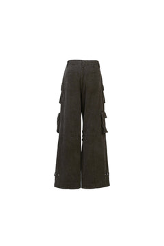 Multi-Pocket Wide-Leg Cargo Pants - ANN ANDELMAN