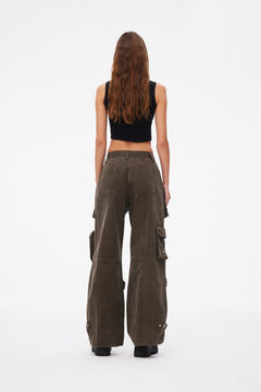 Multi-Pocket Wide-Leg Cargo Pants - ANN ANDELMAN