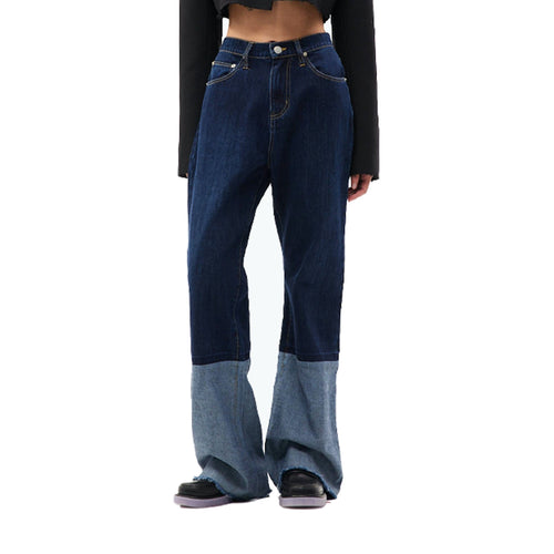 Navy Blue Panelled Jeans - ANN ANDELMAN