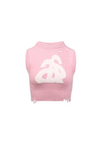 Pink Short Destroyed Knit Vest - ANN ANDELMAN