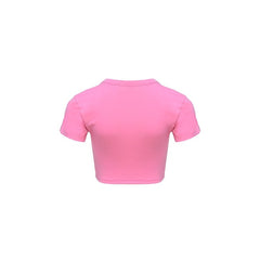 Short-Sleeved Embossed Logo Pink - ANN ANDELMAN