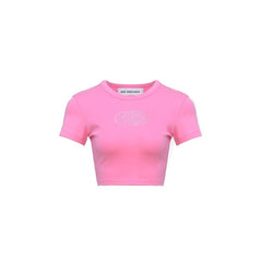 Short-Sleeved Embossed Logo Pink - ANN ANDELMAN