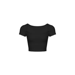 Short Square Neck Short Sleeve Black - ANN ANDELMAN