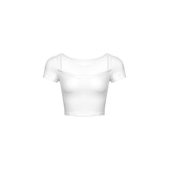 Short Square Neck Short Sleeve White - ANN ANDELMAN