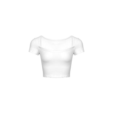 Short Square Neck Short Sleeve White - ANN ANDELMAN