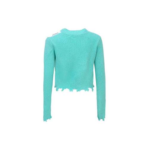 Shoulder-Breaking Sweater Blue - ANN ANDELMAN