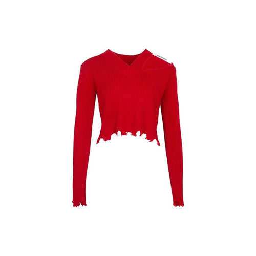 Shoulder-Breaking Sweater Red - ANN ANDELMAN