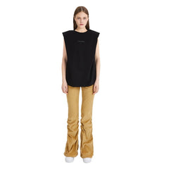 Shoulder Pad Short Sleeves Black - ANN ANDELMAN