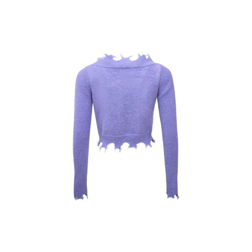 Strapless wool short cardigan Purple - ANN ANDELMAN