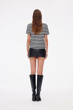 Stripe T-shirt Black And White - ANN ANDELMAN