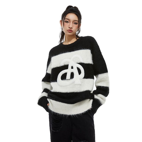 Striped Logo Sweater - ANN ANDELMAN