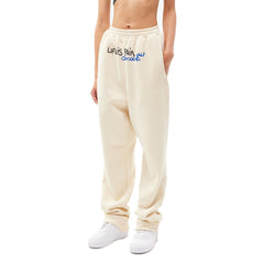 White 'Life is Pain' Pants - ANN ANDELMAN