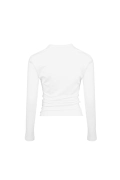 White Pleated Long Sleeve - ANN ANDELMAN