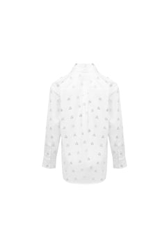 White Rhinestone Shirt - ANN ANDELMAN