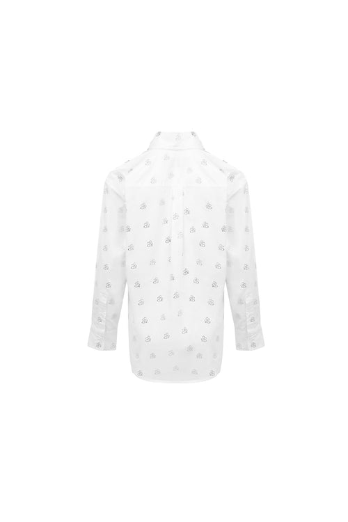 White Rhinestone Shirt - ANN ANDELMAN