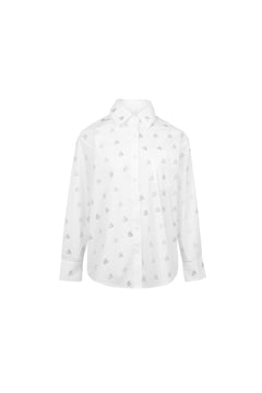 White Rhinestone Shirt - ANN ANDELMAN