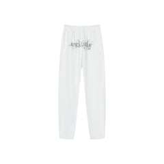 White Spider Net Diamond Joggers - ANN ANDELMAN