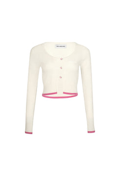 White Woolen Cardigan - ANN ANDELMAN