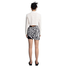 White Zebra Print Shirt - ANN ANDELMAN