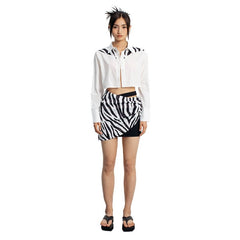 White Zebra Print Shirt - ANN ANDELMAN