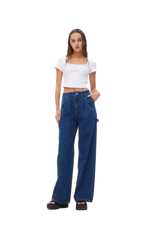 Wide-Leg Jeans Blue - ANN ANDELMAN