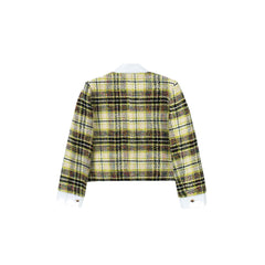 Yellow Panelled Plaid Jacket - ANN ANDELMAN