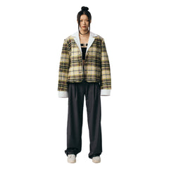 Yellow Panelled Plaid Jacket - ANN ANDELMAN