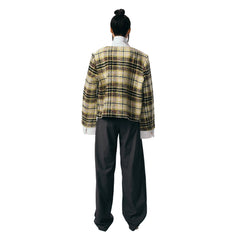 Yellow Panelled Plaid Jacket - ANN ANDELMAN