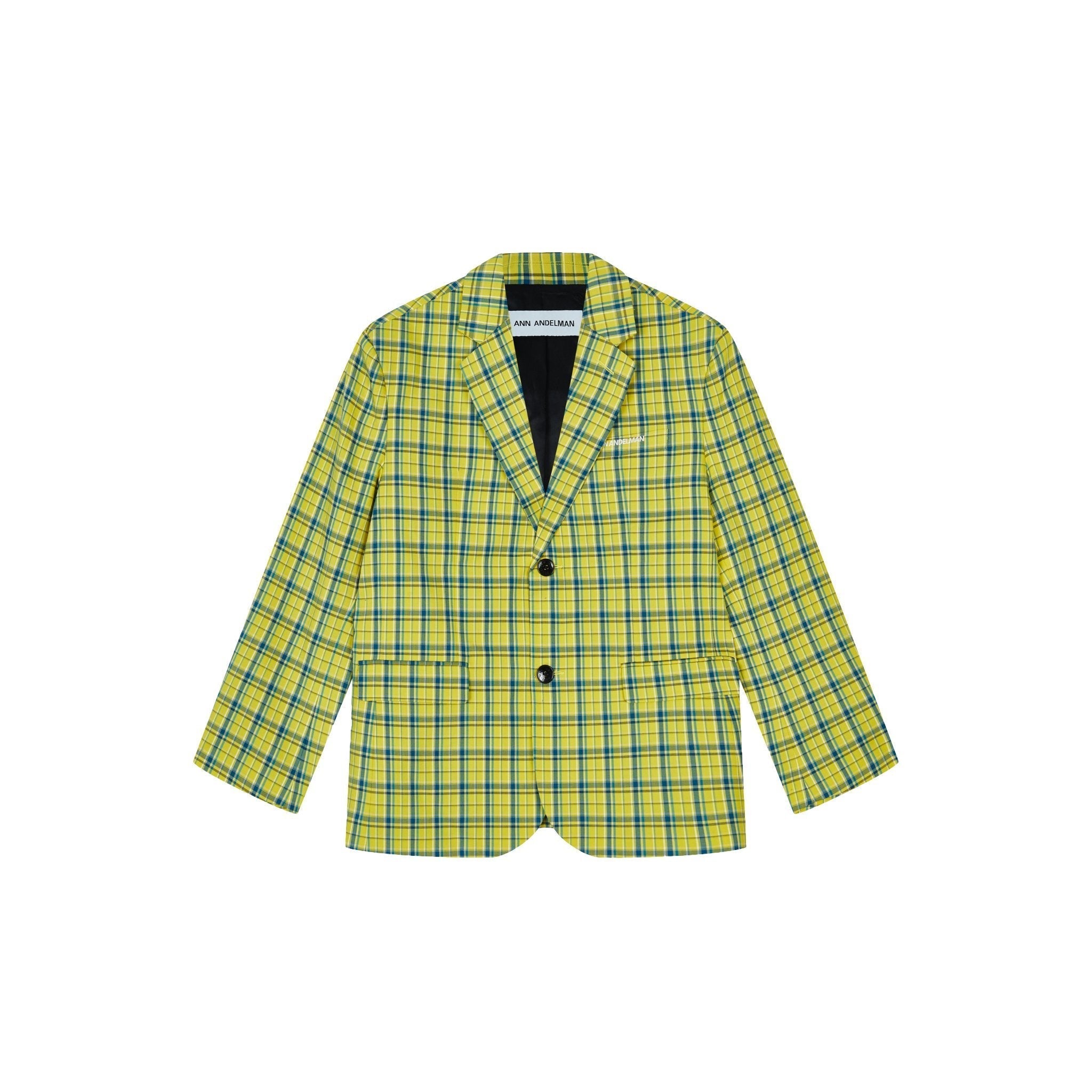 Mustard shop plaid blazer