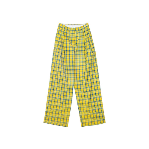 Yellow Plaid Trousers - ANN ANDELMAN