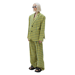 Yellow Plaid Trousers - ANN ANDELMAN