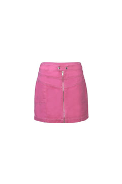 Zipped Mini Skirt Pink - ANN ANDELMAN