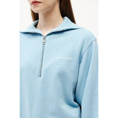 Zipper Pullover Sweatshirt Blue - ANN ANDELMAN