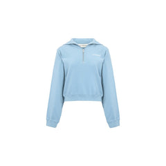 Zipper Pullover Sweatshirt Blue - ANN ANDELMAN